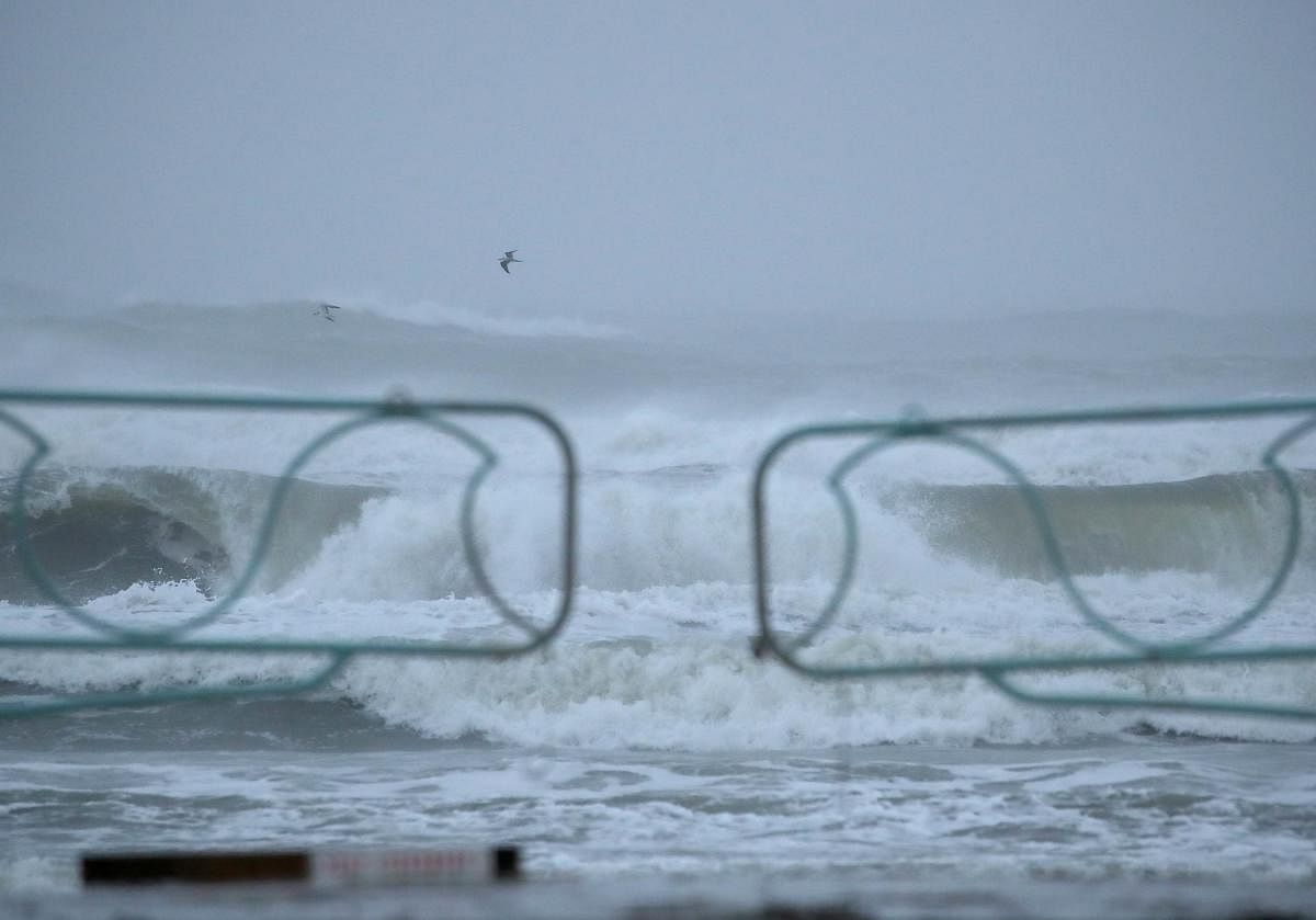 Heavy wind and rain caused by Hurricane Dorian pounds the surf, on September 4, 2019 in Daytona Beach, Florida. Florida escaped a direct hit from Dorian which now threatens the Carolinas. (AFP Photo)