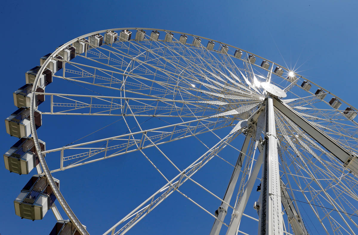 A view shows a Ferris Wheel in the Tuileries Garden in Paris, France. (Reuters Photo)