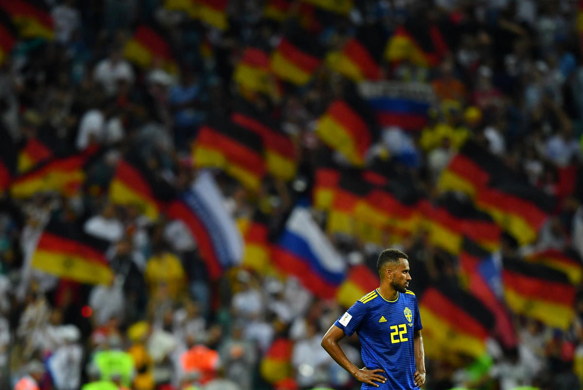 World Cup - Group F - Germany vs Sweden - Fisht Stadium, Sochi, Russia - June 23, 2018 Sweden's Isaac Kiese Thelin looks dejected after the match. Reuters