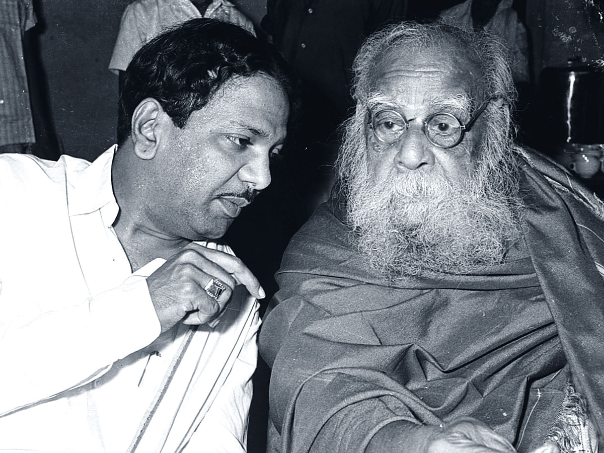 M Karunanidhi (left) with Periyar E V Ramasamy.