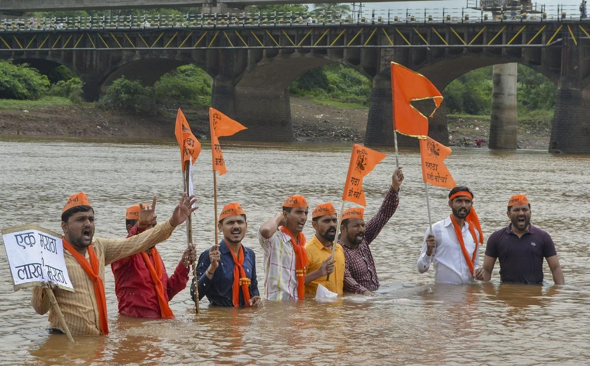 Maratha Kranti Morcha activists stage