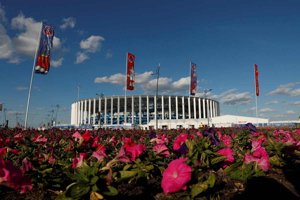 Nizhny Novgorod Stadium, Nizhny Novgorod, Russia - June 21, 2018 General view outside the stadium before the match REUTERS