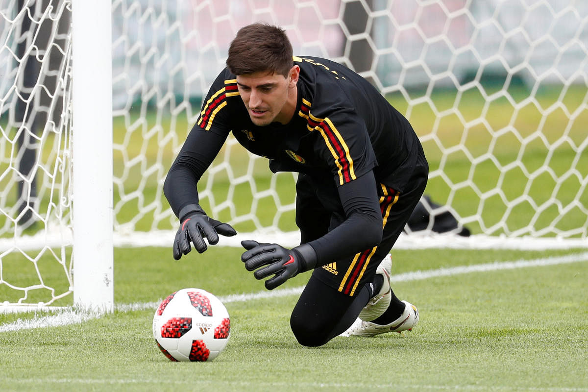 Belgium's Thibaut Courtois during training. Reuters