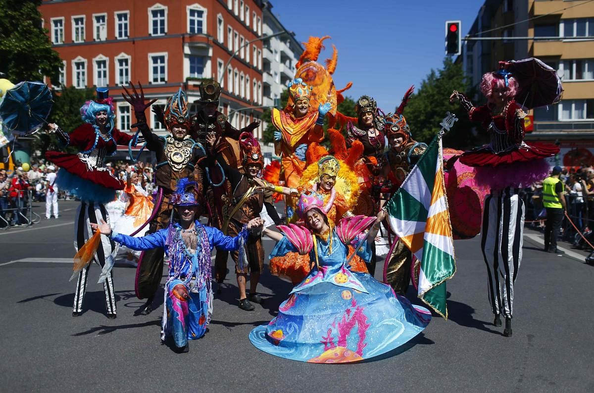 Performers take part in the annual street parade, which is part of the Carnival of Cultures celebrating the multi-ethnic diversity of the city, in Berlin, Germany. Reuters Photo