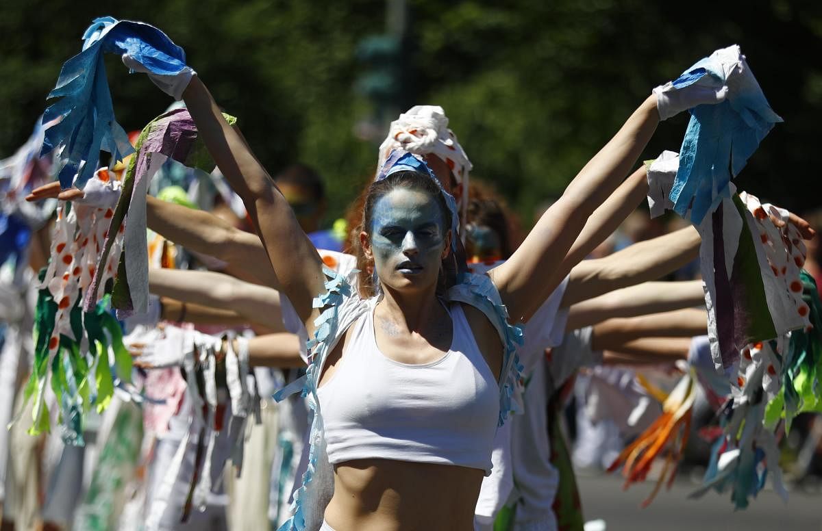 Performers take part in the annual street parade, which is part of the Carnival of Cultures celebrating the multi-ethnic diversity of the city, in Berlin, Germany. Reuters Photo