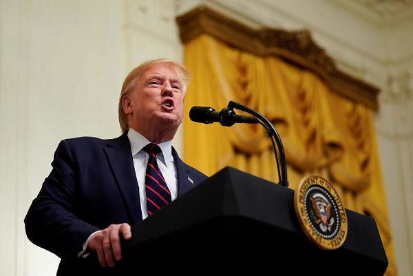 March 13: US President Donald Trump declares a national emergency to free up $50 billion in federal aid. Credit: AFP Photo