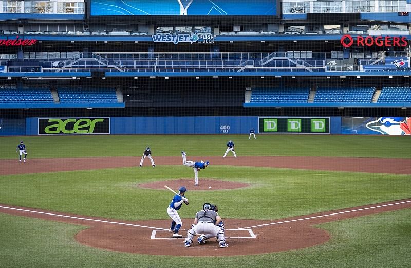 The oronto Blue Jays play an intrasquad game at Rogers Centre. Credits: AFP Photo