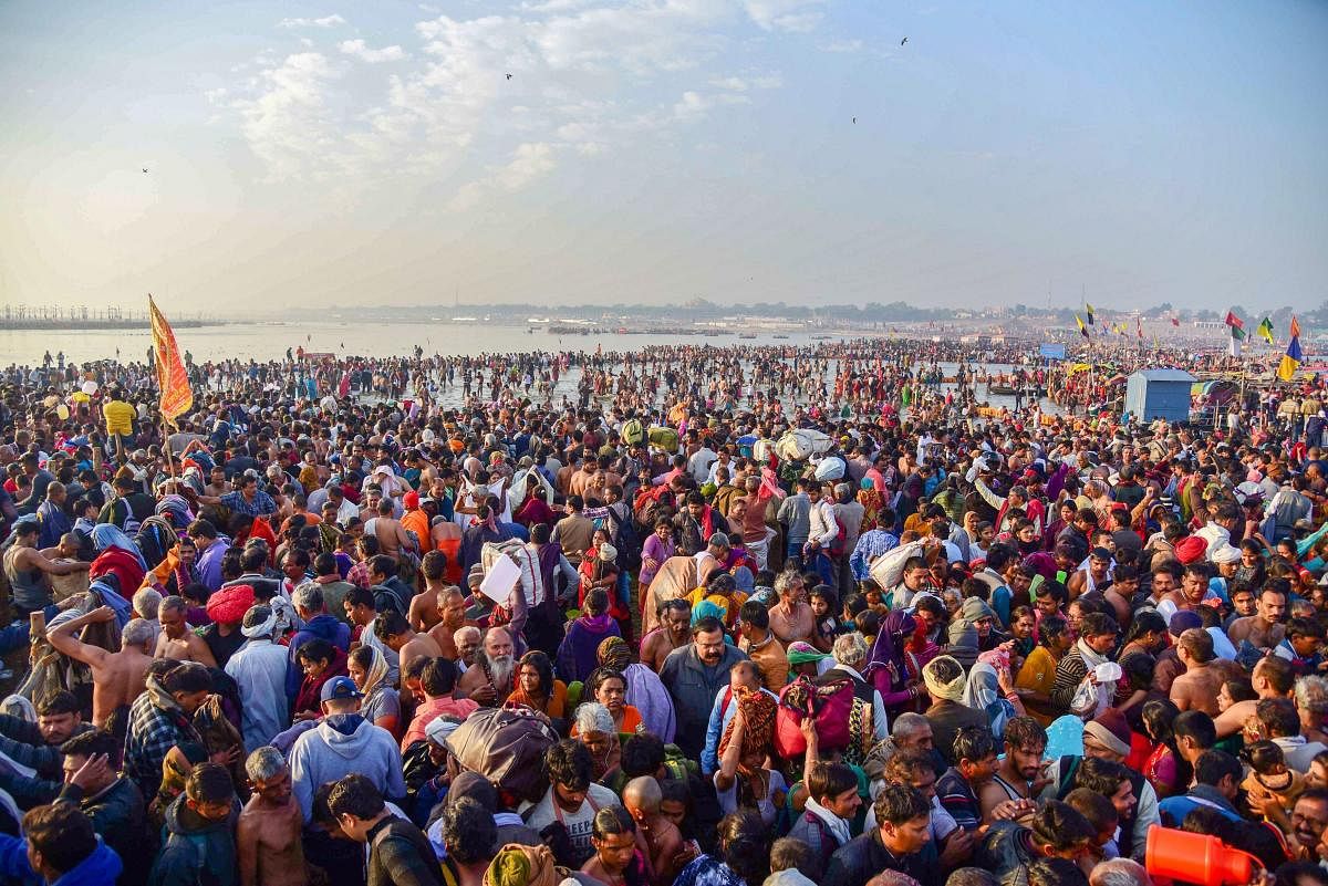 The Kumbh Mela in Prayagraj is one of the most famous and historic Hindu pilgrimages, which attracts people from all parts of the world. Credit: PTI