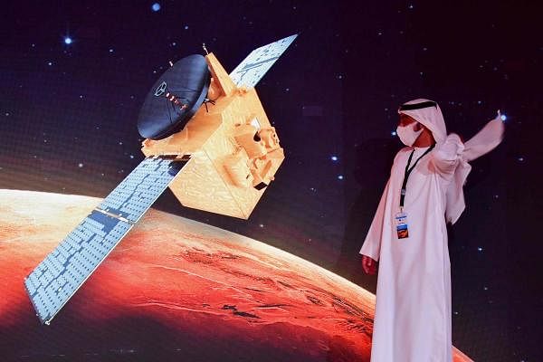 The Emirati project is one of three racing to Mars, including Tianwen-1 from China and Mars 2020 from the United States, taking advantage of a period when the Earth and Mars are nearest. Credit: AFP Photo