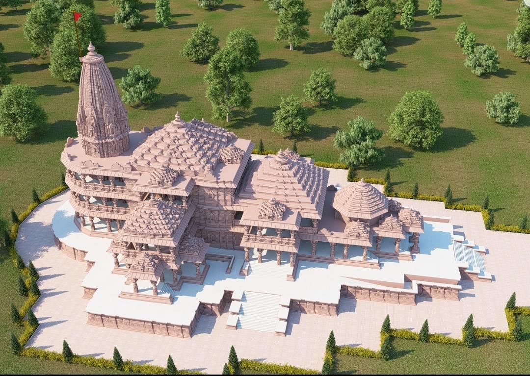 the project is likely to be completed in the next three years once the work commences. It will now have a shikhara (tower) over the sanctum sanctorum and five domes instead of the earlier plan of two domes. The height of the temple will also be more than what was in the previous plan, the chief architect, Chandrakant Sompura said. Credit: Twitter/ShriRamTeerth
