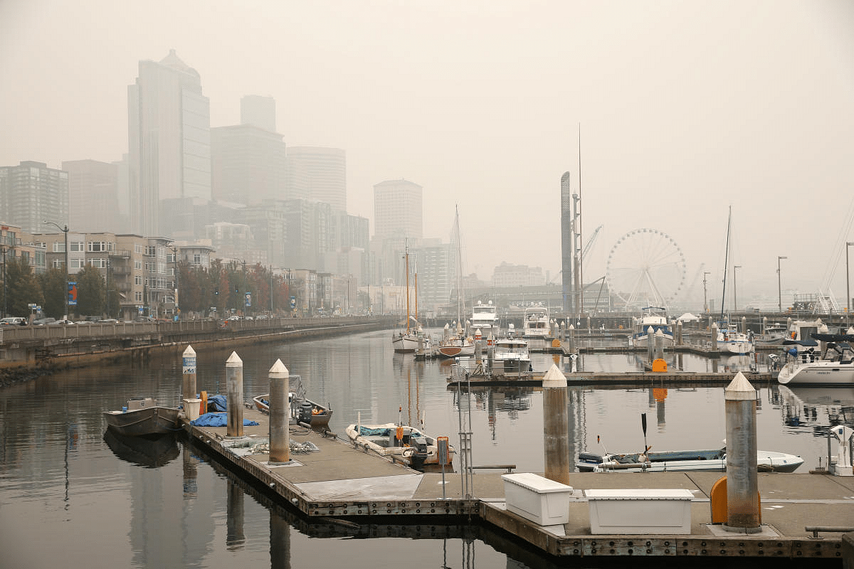 Smoke from wildfires covers the skyline of Seattle, Washington, US. Credit: Reuters Photo