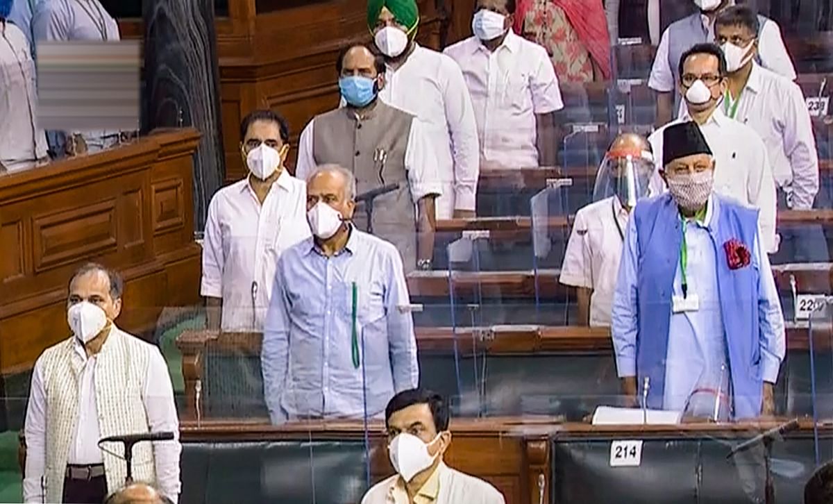While nearly 200 members were present in the Lok Sabha chamber, a little over 30 were seated in the visitors' gallery located above the main chamber. Credit: PTI