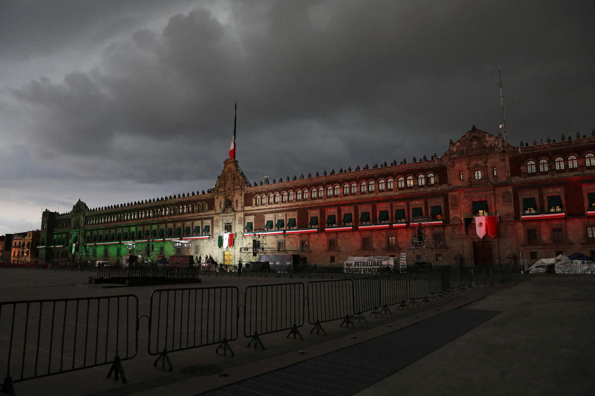 A general view shows the National Palace in Mexico City, Mexico before ceremonies pertaining to Mexico's 210th independence anniversary start. Credit: Reuters Photo