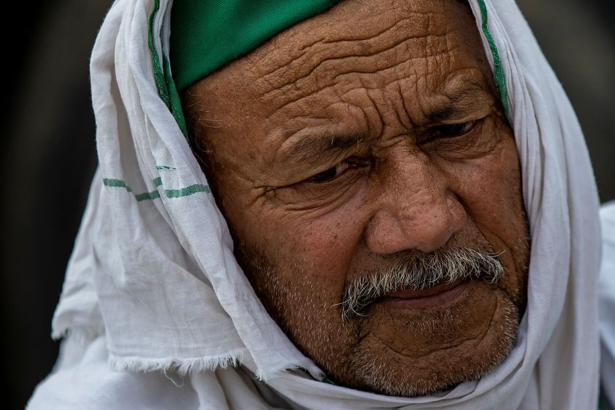 A farmer attends a protest against farm bills passed by India's parliament, at the Delhi-Uttar Pradesh border. Credit: Reuters