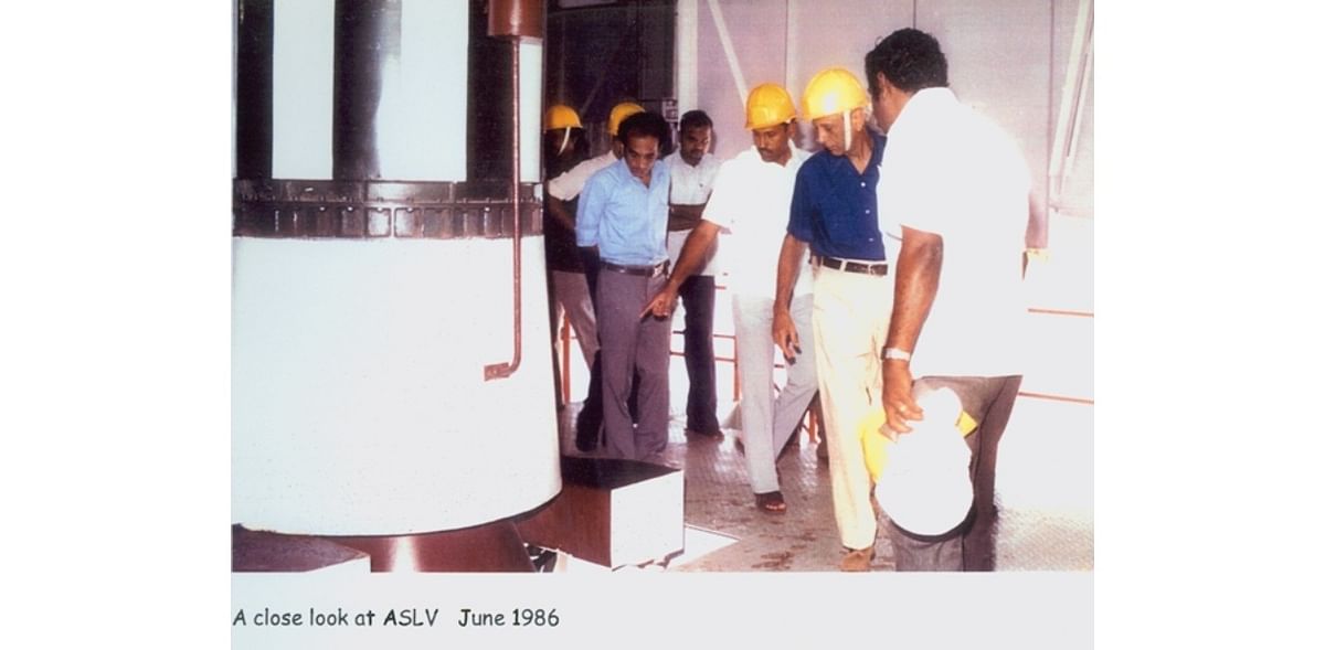 Dhawan taking a look at ASLV in June 1986.
