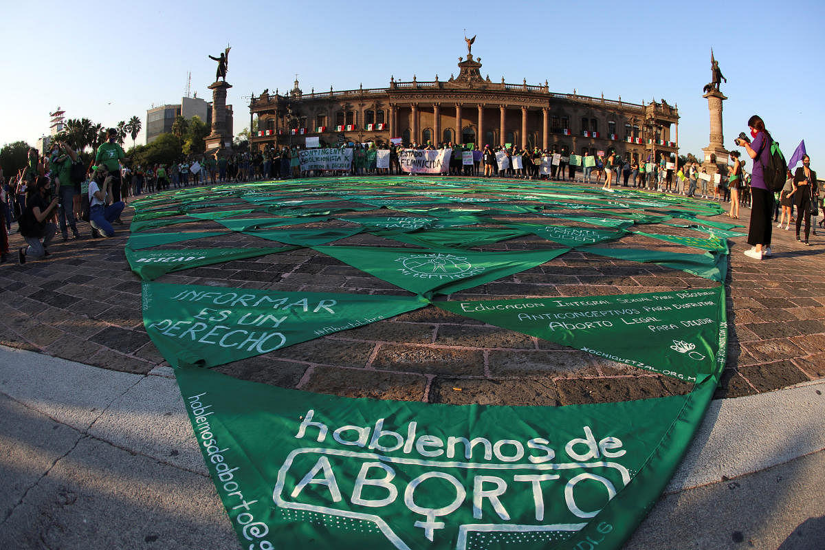 Women take part in a demonstration to mark the International Safe Abortion Day in Monterrey, Mexico. Credit: Reuters Photo