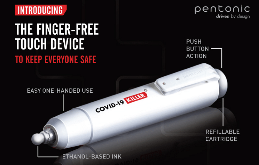 Linc's Pentonic Covid-19 Killer is a pocket-sized, retractable sterilizing marker that claims to keep everyone safe in cases of unavoidable physical contact. Credit: lincpen.com