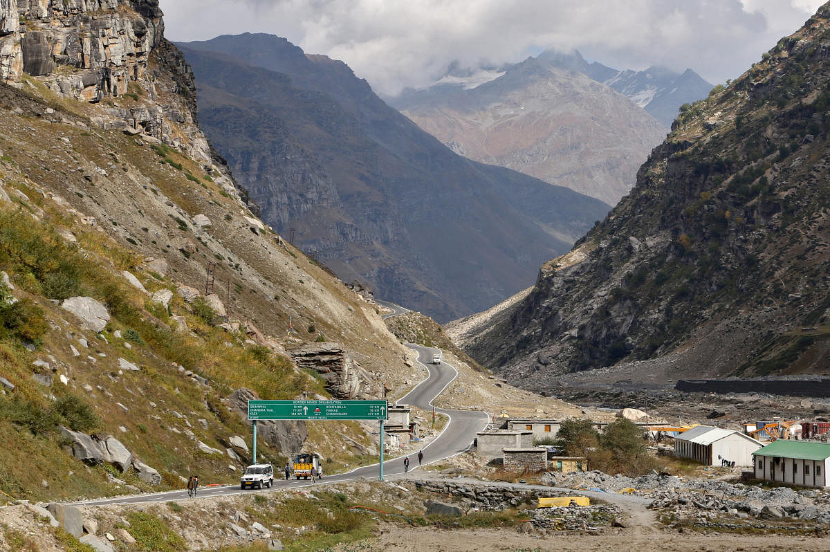 Atal Tunnel under Rohtang Pass will have single-tube and have width of a double lane with a roadway of 8.8 metres and has an overhead clearance of 5.525 metres. Credit: Reuters