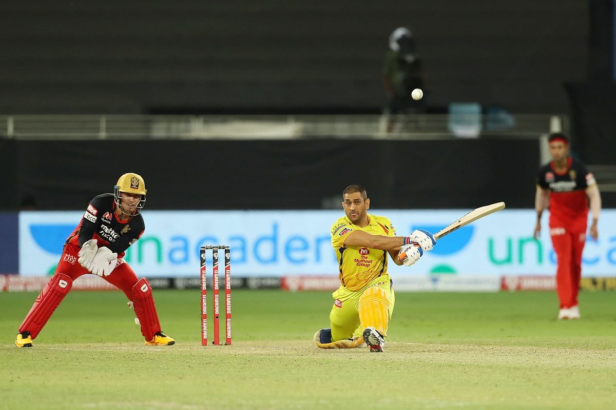 MS Dhoni, captain of Chennai Super Kings, during the match. Credit: iplt20.com/BCCI