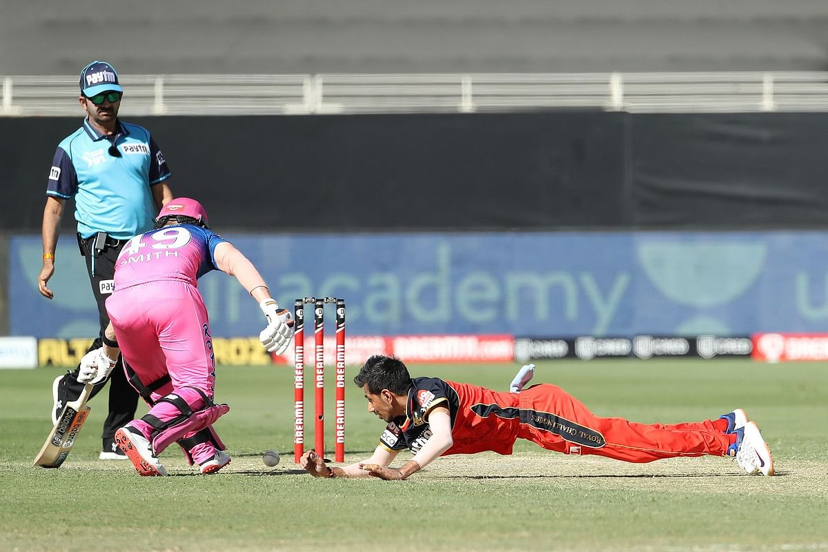 Yuzvendra Chahal of Royal Challengers Bangalore during the match. Credit: iplt20/BCCI
