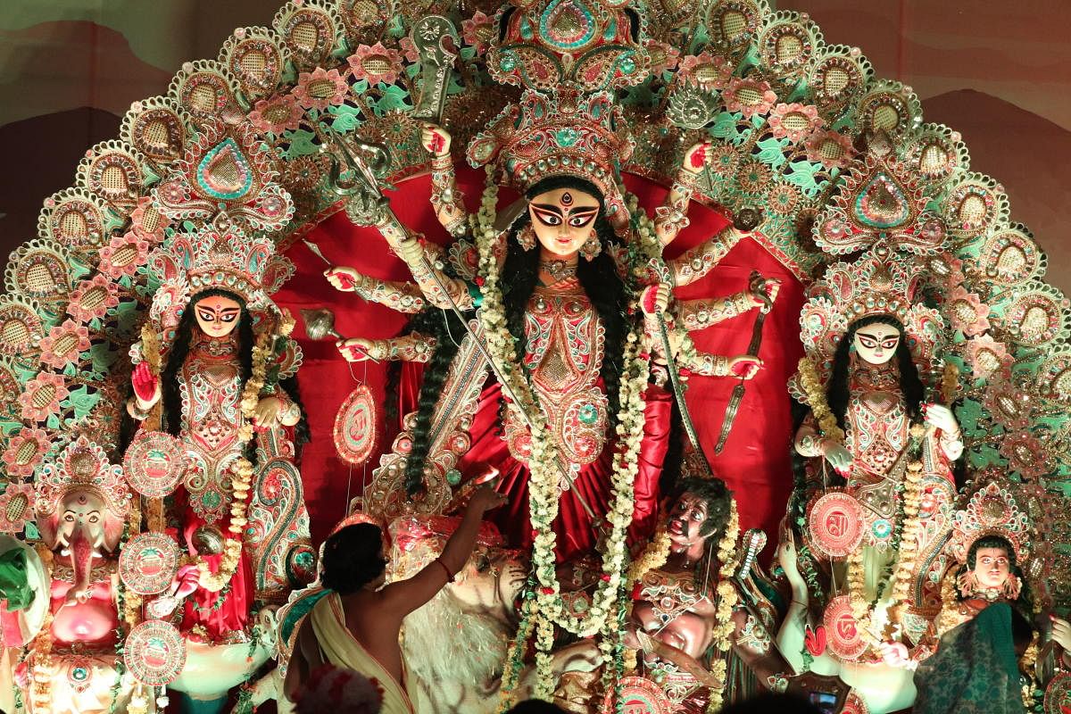Kanakpura Road Bengali Association will be hosting a members-only puja with attendance of 10 people, this year in Bangalore. Credit: DH File Photo