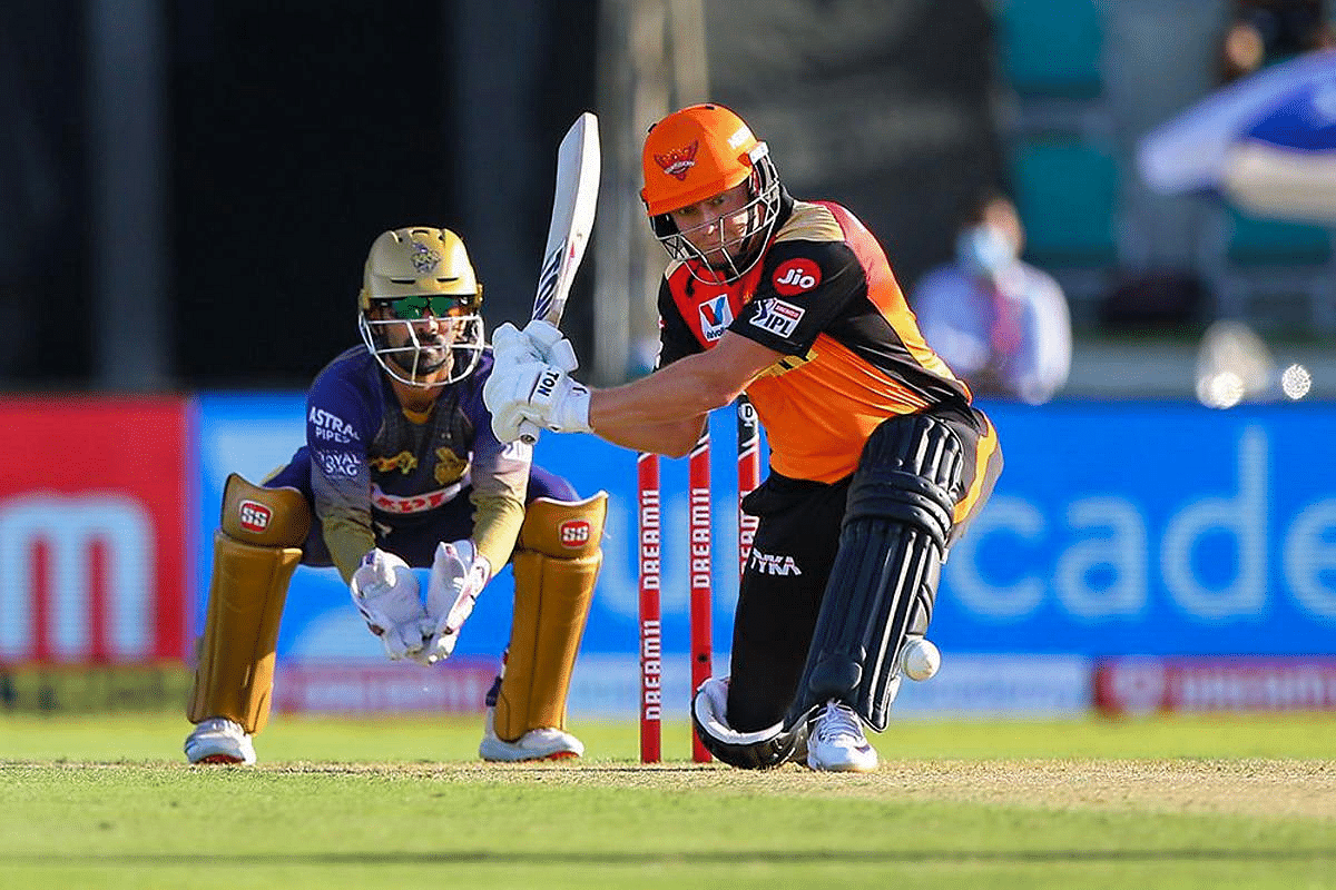 Sunrisers Hyderabad (SRH) batsman Jonny Bairstow plays a shot during their Indian Premier League (IPL) T20 cricket match against Kolkata Knight Riders (KKR) Credit: PTI Photo