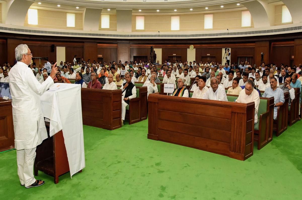 The Bihar Legislative Assembly began its journey in 1937 with 152 members and it was later raised to 331 but was reduced to 318 during the second General Elections, and in 1977, the total number of elected members was further raised from 318 to 324 which was later reduced to 243 with the creation of Jharkhand in 2000. Photo credit: PTI