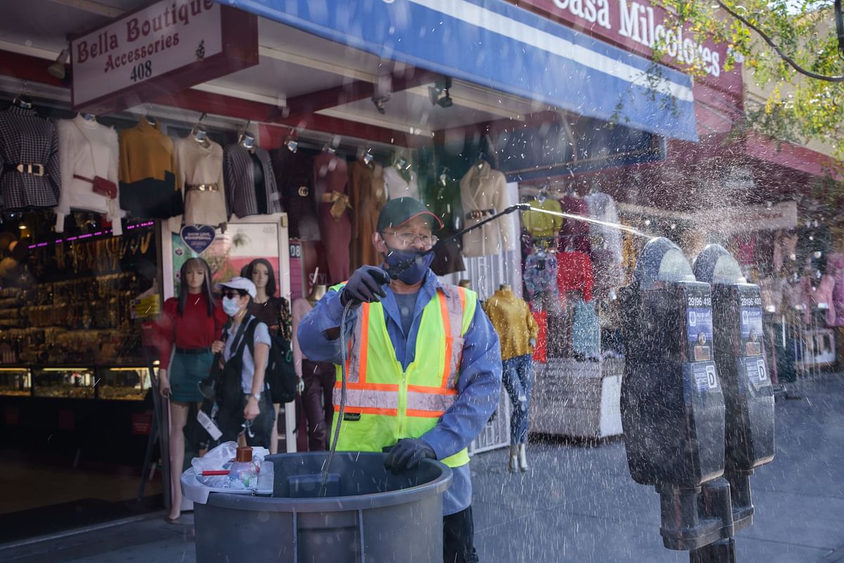 El Paso's downtown has always been reliant on shoppers from neighboring Ciudad Juarez, but the border closure to non-essential traffic from Mexico has hurt businesses, whose main clientele is Mexican shoppers. Credit: AFP Photo