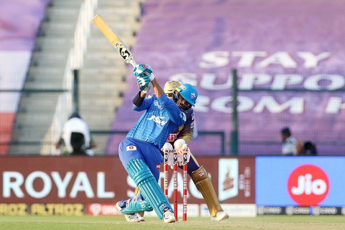 Axar Patel of Delhi Capitals gets clean bowled during the match. Credit: iplt20.com/BCCI