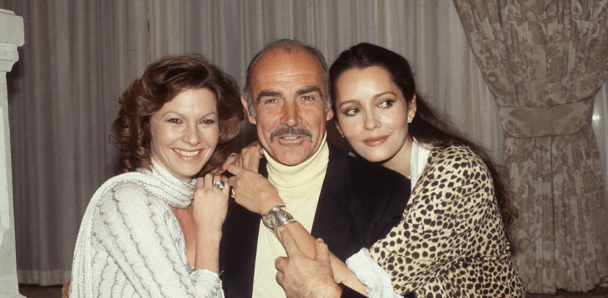 Connery acted with Pamela 'Miss Moneypenny' Salem, who is on the left in this photo, and Barbara Carrera in the 1983 release Never Say Never Again, which marked his final appearance as James Bond. |Credit: Hulton Archive/Getty Images