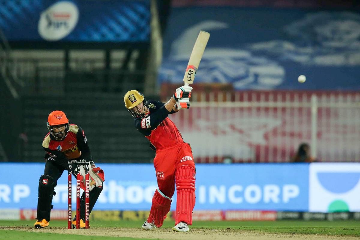 Royal Challengers Bangalore batsman Joshua Philippe plays a shot during the Indian Premier League (IPL) cricket match against Sunrisers Hyderabad, at Sharjah Cricket Stadium, in Sharjah. Credit: PTI Photo