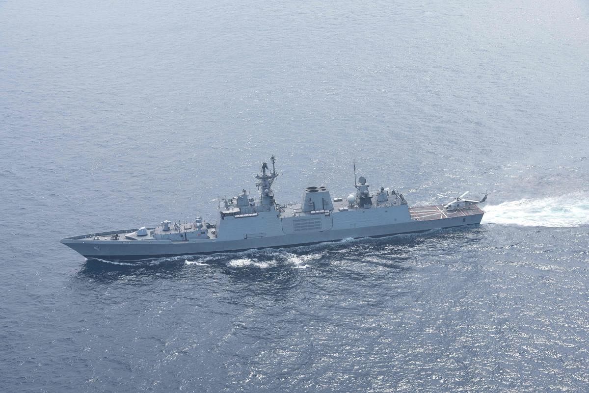 The exercise was conducted as a 'non-contact, at sea only' exercise in view of Covid-19 pandemic, that was formed to counter China’s expansionist role in the Indian Ocean region. Credit: AFP Photo