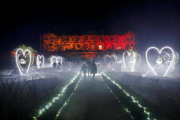 People enjoy The Land of Light show at Longleat House, amid the spread of Covid-19, in Warminster, Wiltshire, Britain. Credit: Reuters