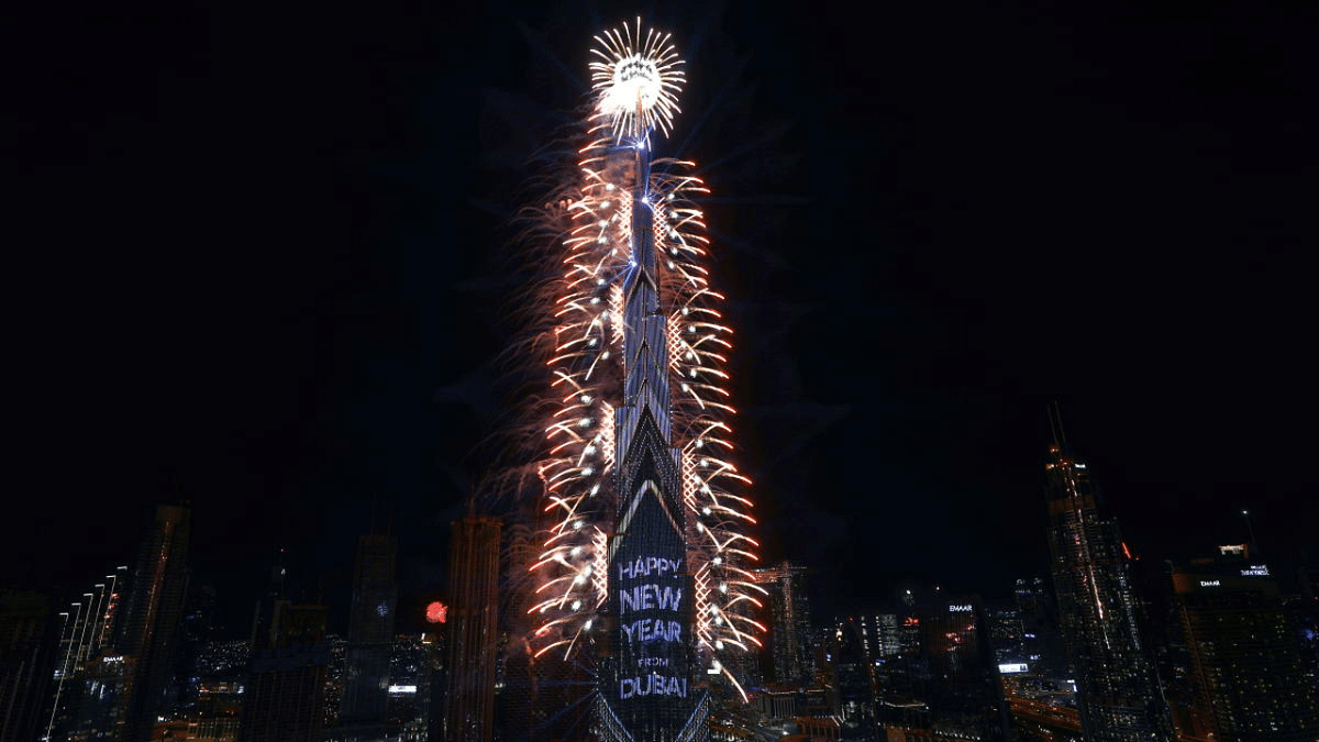 Fireworks explode from the Burj Khalifa, the tallest building in the world, during New Year's Eve celebrations in Dubai, United Arab Emirates. Credit: Reuters