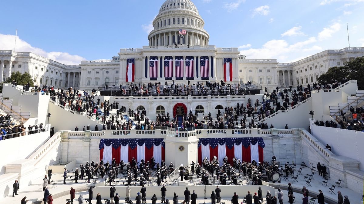 A general view of the Capitol during the inauguration of Joe Biden as the 46th President of the United States on the West Front of the US Capitol in Washington, US. Credit: Reuters Photo