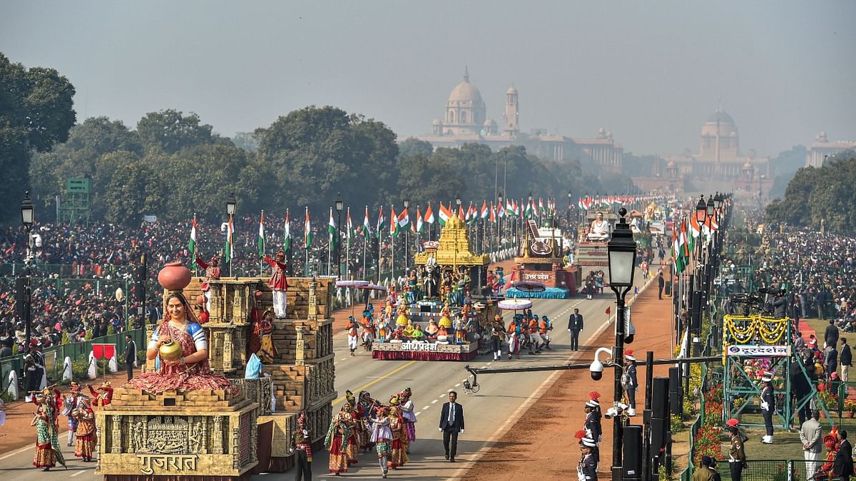 The tableau of different states pass through the Rajpath during the 71st Republic Day Parade. Credit: PTI File Photo