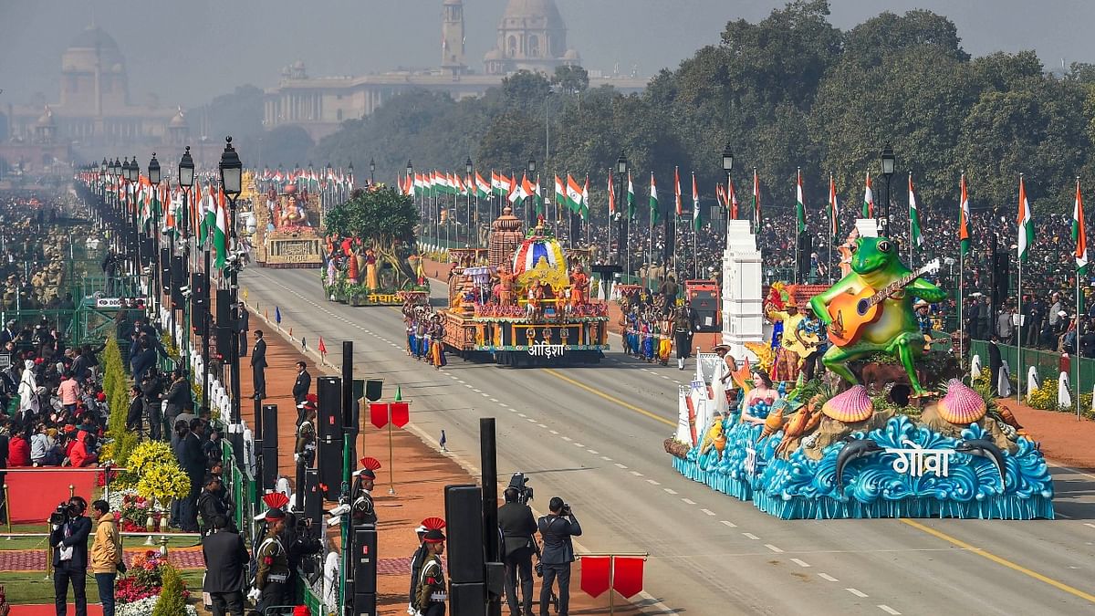 Tableaux of Goa, Meghalaya and other states pass through the Rajpath during the 71st Republic Day Parade. Credit: PTI File Photo