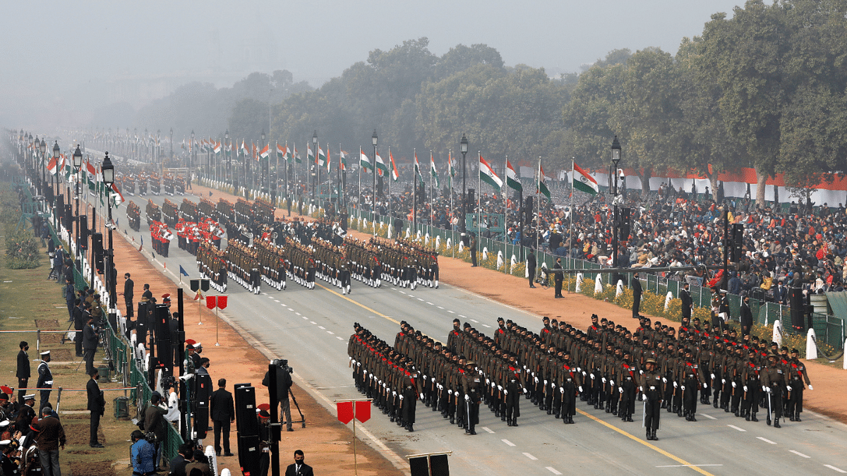 As January 26 draws near and India gets ready to celebrate the 72nd Republic Day with Covid-19 protocols in place, participants of the annual parade have been rehearsing for their final show. Credit: Reuters Photo