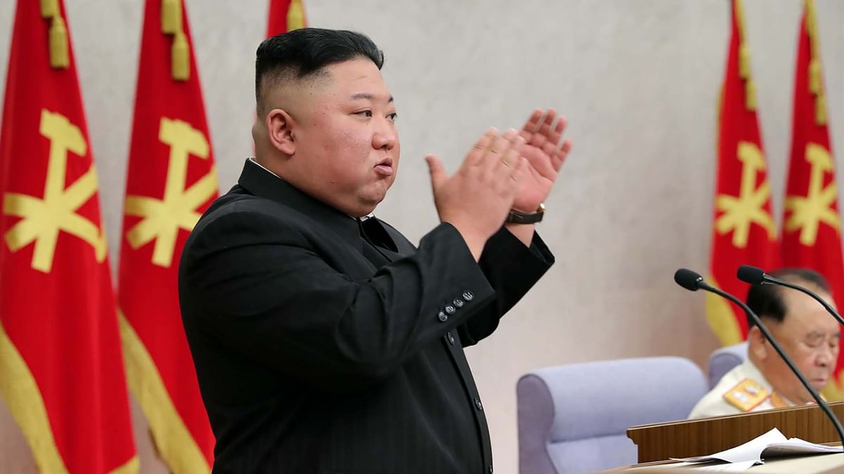 North Korean leader Kim Jong Un attends the first day of the 2nd plenary meeting of the 8th Central Committee of the Workers' Party of Korea (WPK) in North Korea. Credit: AFP Photo.