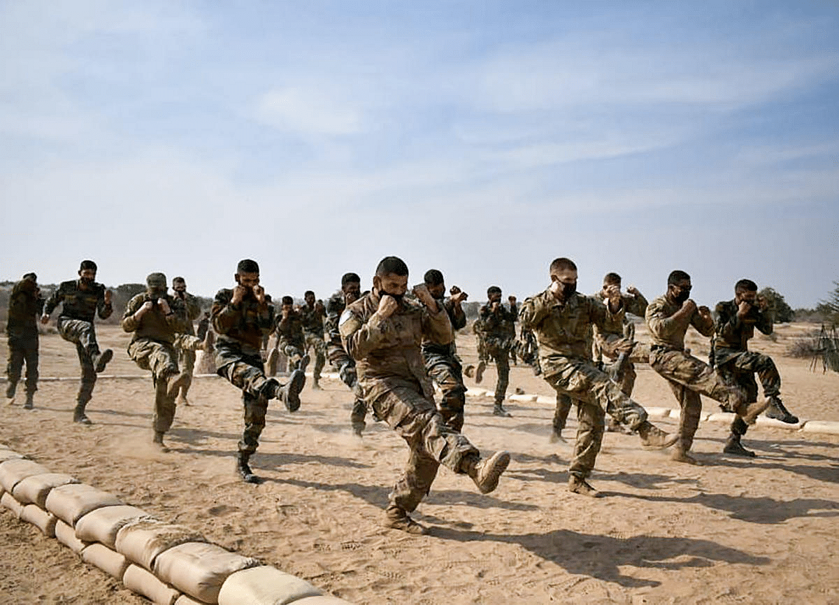 Indian Army and US Army soldiers during the 16th edition of annual bilateral joint exercise 'Yudh Abhyas', Bikaner. Credit: PTI Photo