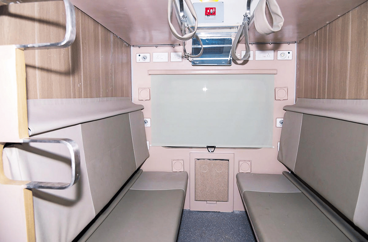 Individual reading lights and mobile charging points are provided for each berth in addition to the standard socket. Credit: PTI Photo