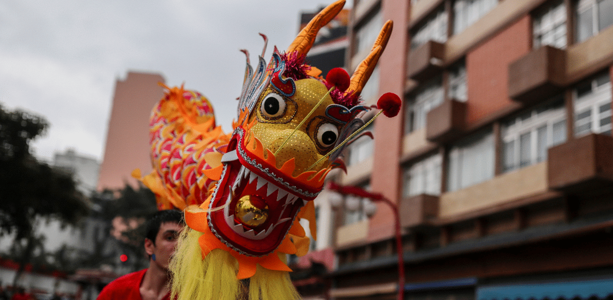 A fire dragon dance is performed during Chinese Lunar New Year celebrations in Sao Paulo, Brazil. Credit: Reuters Photo
