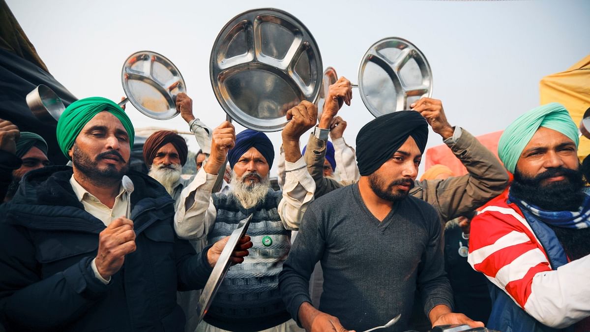 December 27 | Farmers banged plates, taking their angst out on PM Modi, whose government had passed the three farm bills | Credit: PTI File Photo