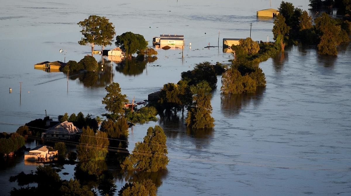 A photo shows flood damages in the Windsor and Pitt Town areas along the Hawkesbury River in Greater Sydney. Credit: AFP Photo