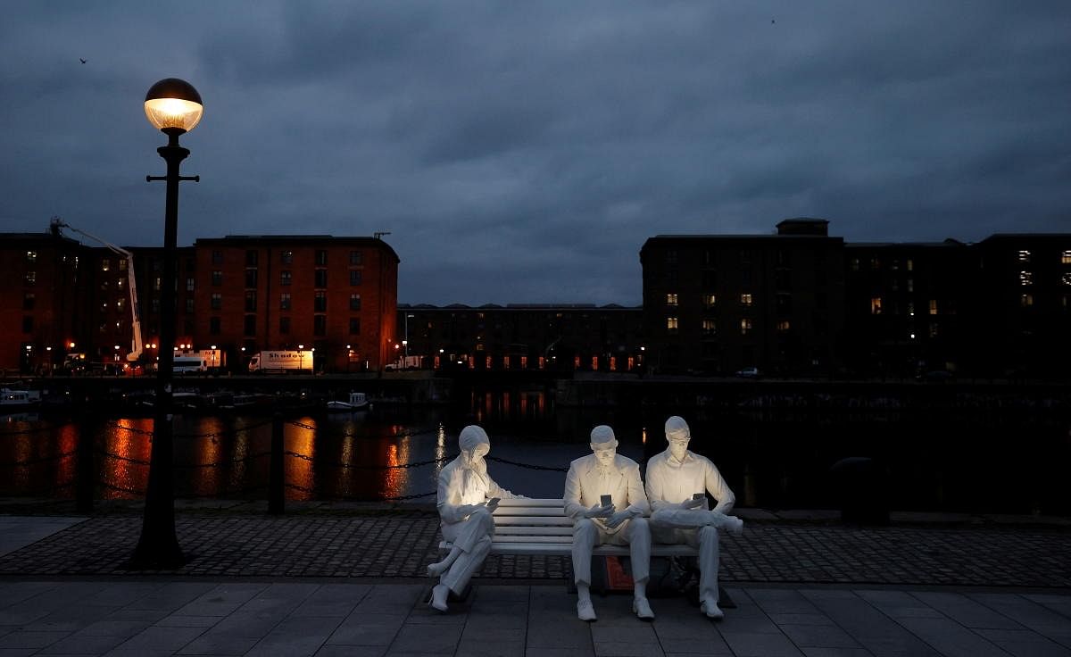 Part of an illuminated sculpture 'Absorbed By Light' by artist Gali May Lucas is seen during the preview night for the River of Light Trail in Liverpool. Credit: Reuters Photo