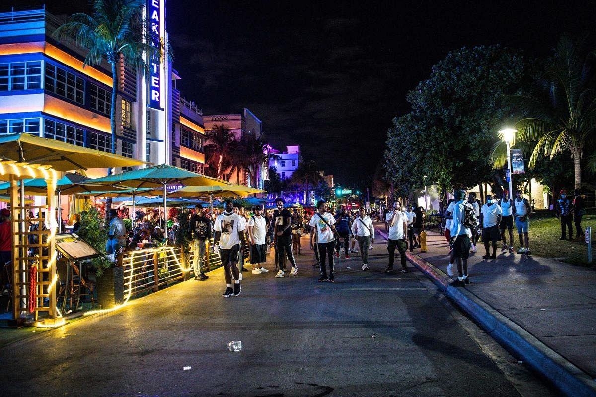 The US city of Miami Beach, overrun by crowds of spring break tourists throwing Covid caution to the wind, has extended a state of emergency to stem the chaos. Credit: AFP Photo