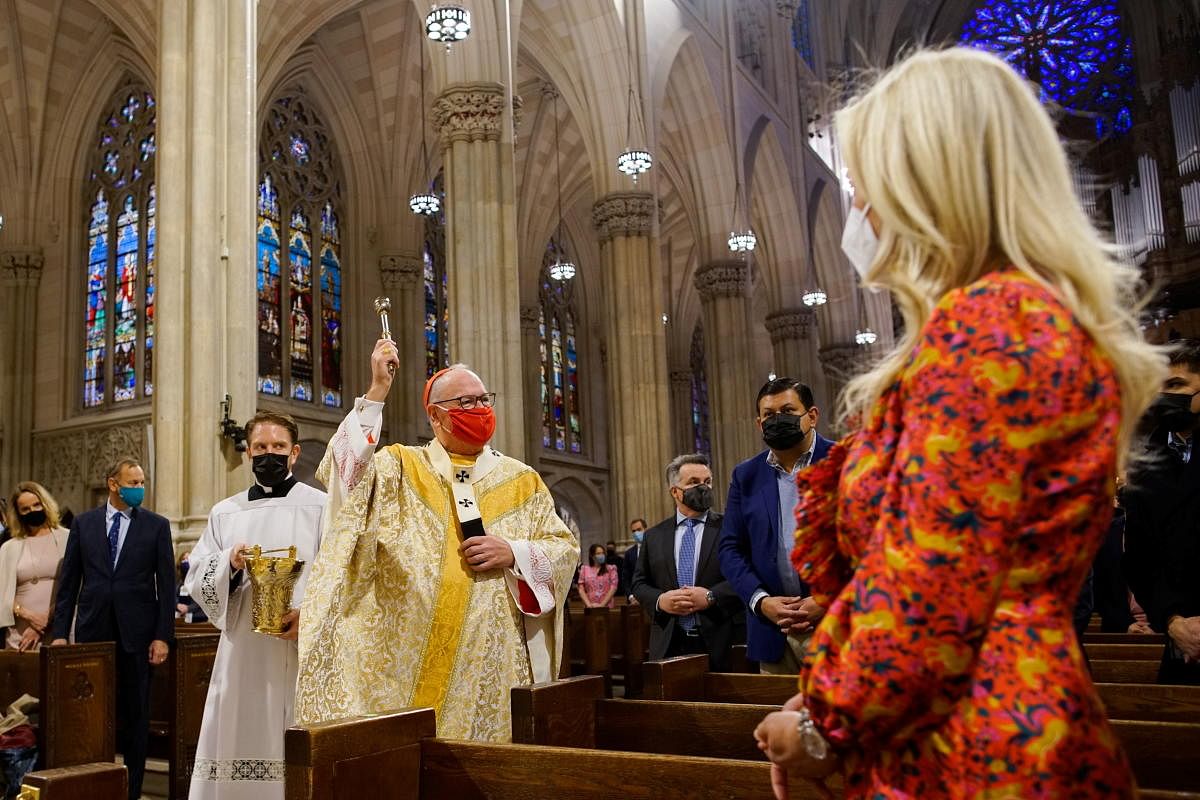 Cardinal Timothy Dolan attends the traditional Easter Sunday service, amid the coronavirus disease (COVID-19) pandemic, at St. Patrick's Cathedral, in New York, U.S., April 4, 2021 | Reuters Photo