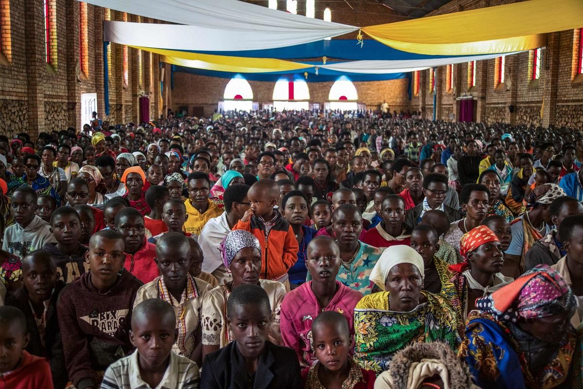 Catholic devotees attend Easter mass at La paroisse Saint Aloys d'Ijenda in Ijenda, Burundi, on April 4, 2021. | AFP Photo