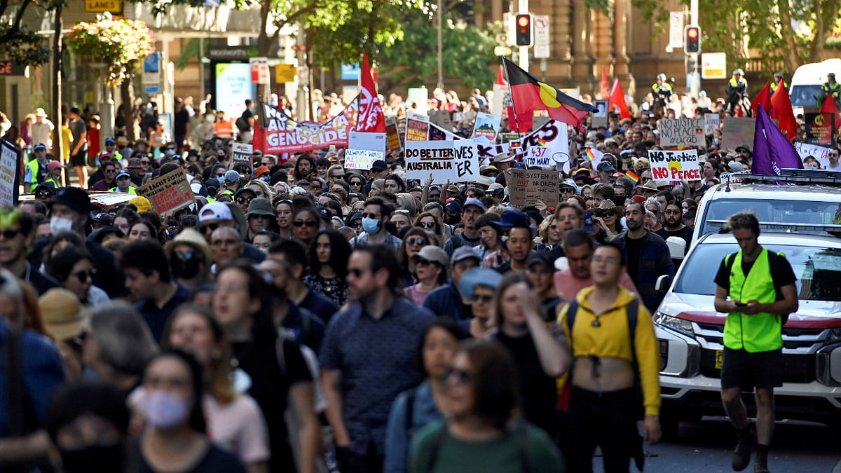 Protesters rally to mark a national day of action, protesting against Aboriginal deaths in police custody, in Sydney, Australia. Credit: Reuters Photo