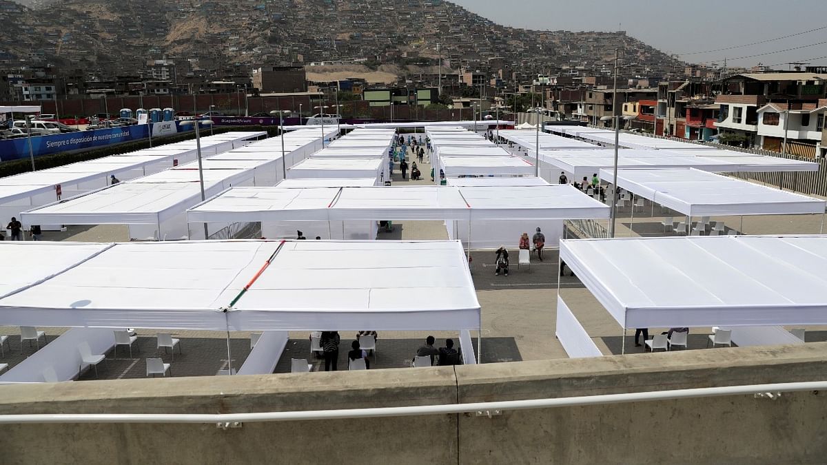 A vaccination centre to administer vaccines against the coronavirus disease (Covid-19) is seen in Lima, Peru. Credit: Reuters photo